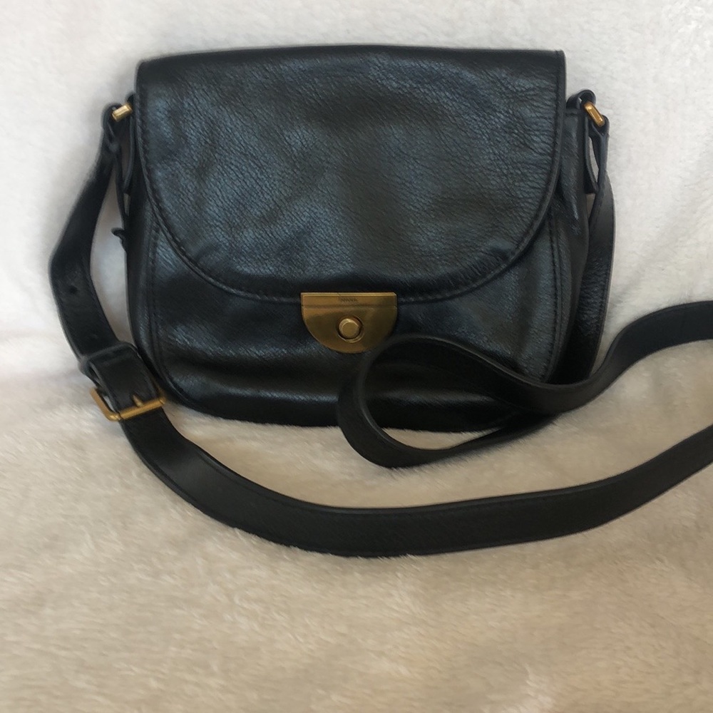 Fossil black leather crossbody - Picture 1 of 10